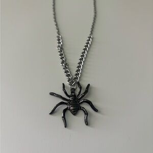 Silver Spider Necklace